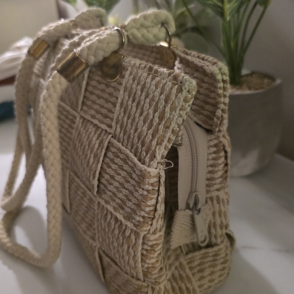 Chic Woven Beige Tote Bag Fiona Made In Italy - Picture 4 of 8